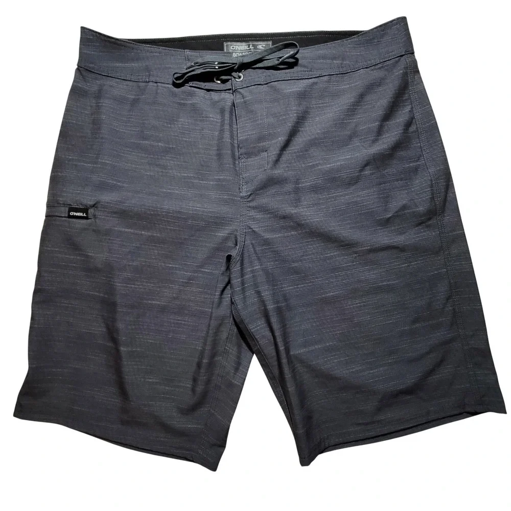 O'Neill Boardshorts Mens 34 Charcoal Grey Heathered Stretch Surf Shorts Outdoors